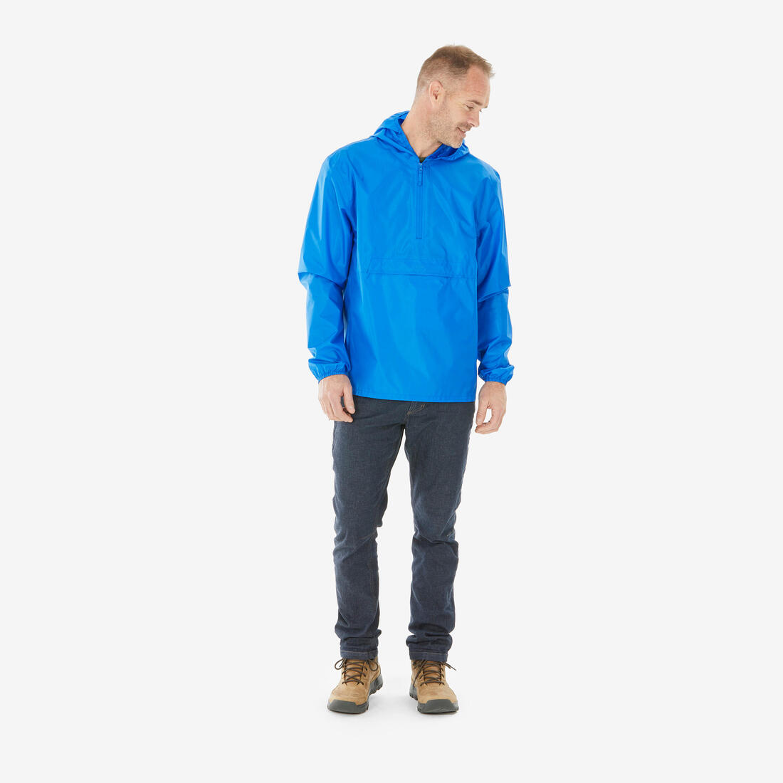 Veste de randonnée coupe-vent imperméable homme, Raincut 1/2 Zip