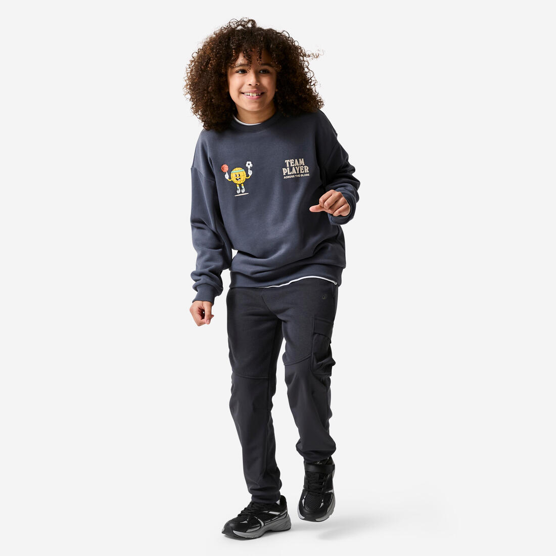 Sweat col rond imprimé en molleton chaud enfant