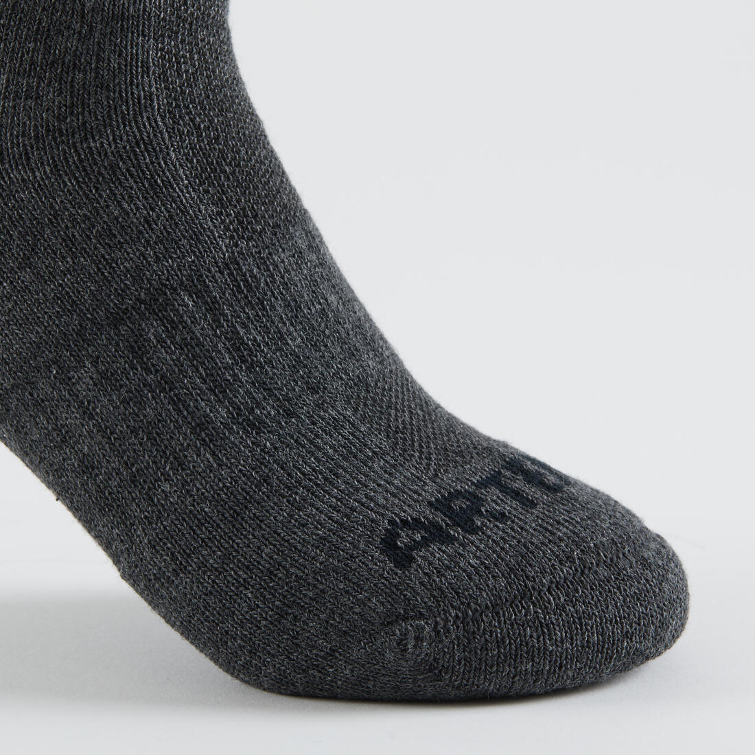 CHAUSSETTES DE SPORT ENFANT HAUTES RS 500 NOIR BLANC GRIS LOT DE 3