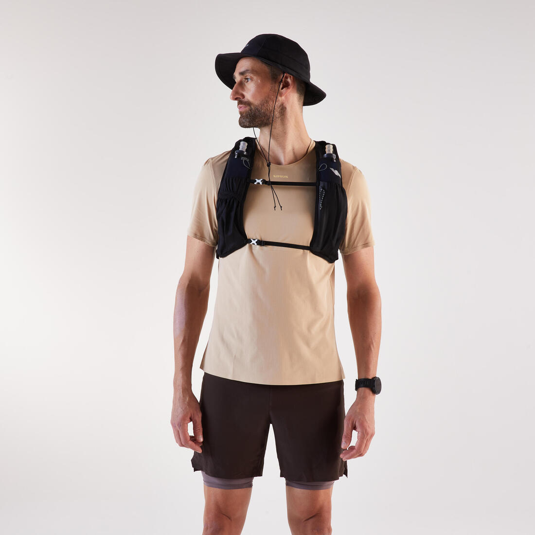 Sac trail running 5l turquoise - vendu avec poche à eau 1l