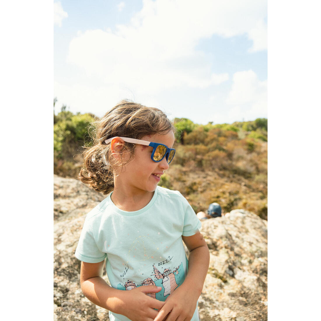 T-shirt de randonnée - MH100 KID rose pâle phosphorescent - enfant 2-6 ANS
