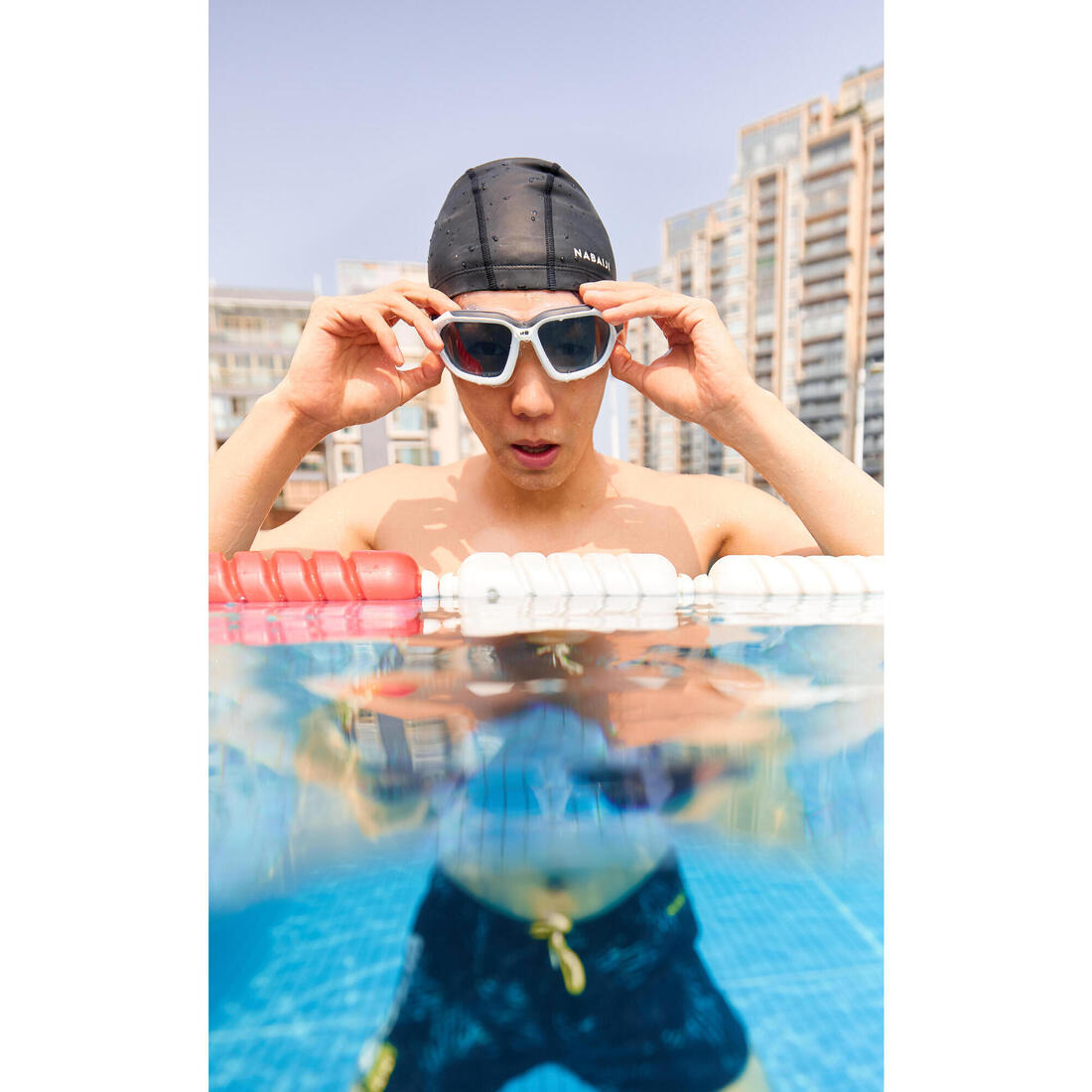Masque de piscine Active - verres miroirs - grande taille