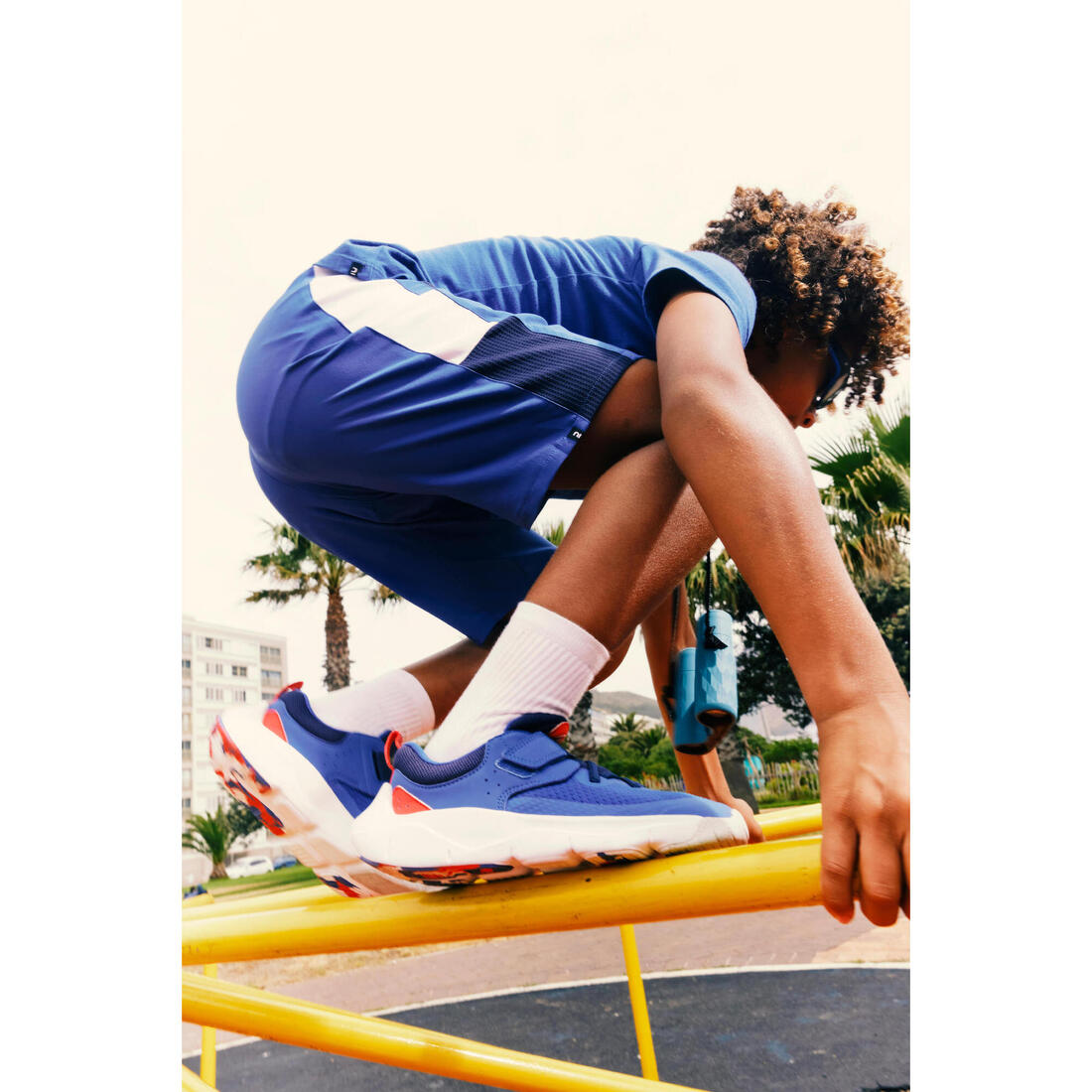 Chaussures de sport à scratch légères enfant, Playful Fast noir et