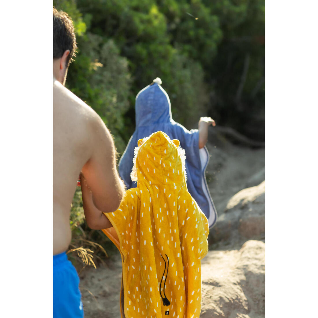 Poncho de bain coton bébé - lion