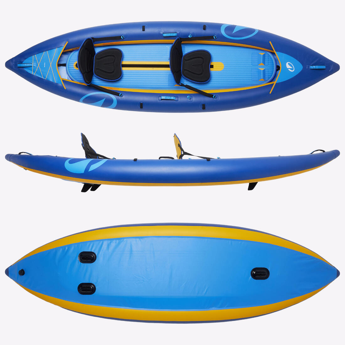 Canoë kayak gonflable de randonnée 1-2 places, Tribord 100 Confort
