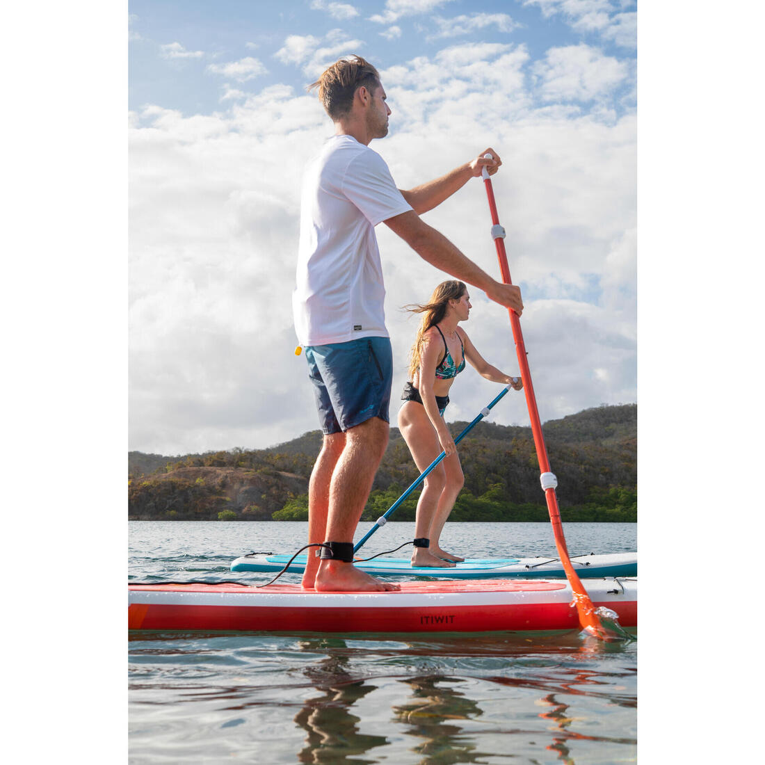 Pagaie de stand up paddle compacte 100 en 5 parties - 160-220 cm.