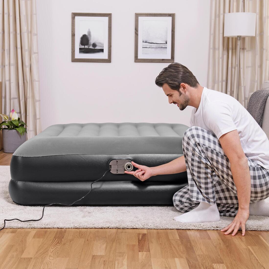 Matelas gonflable haut pour 2 personnes, avec pompe électrique intégrée