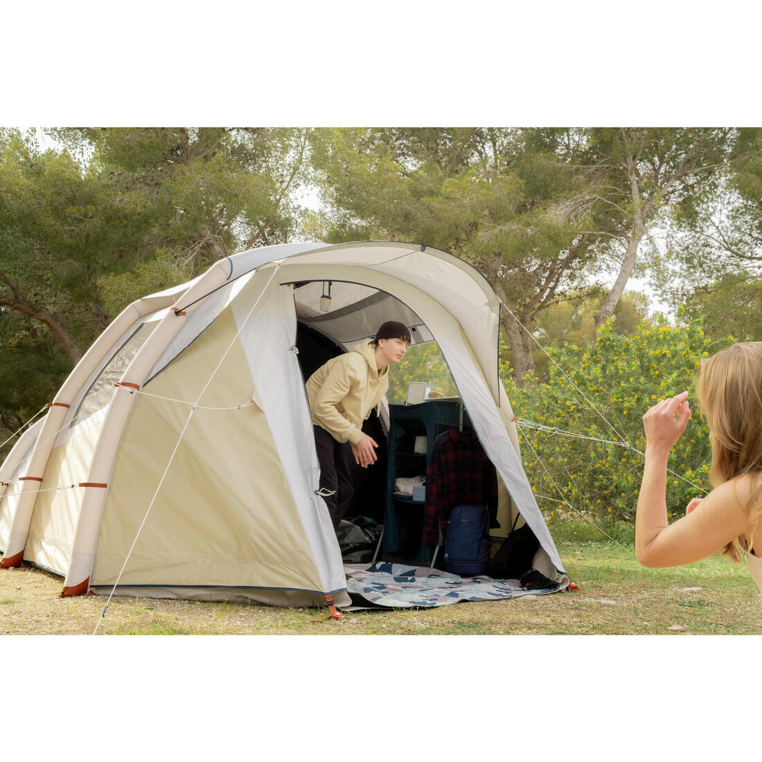 Tente de camping gonflable 4 places, Fresh & Black, Air Seconds 4.1 beige