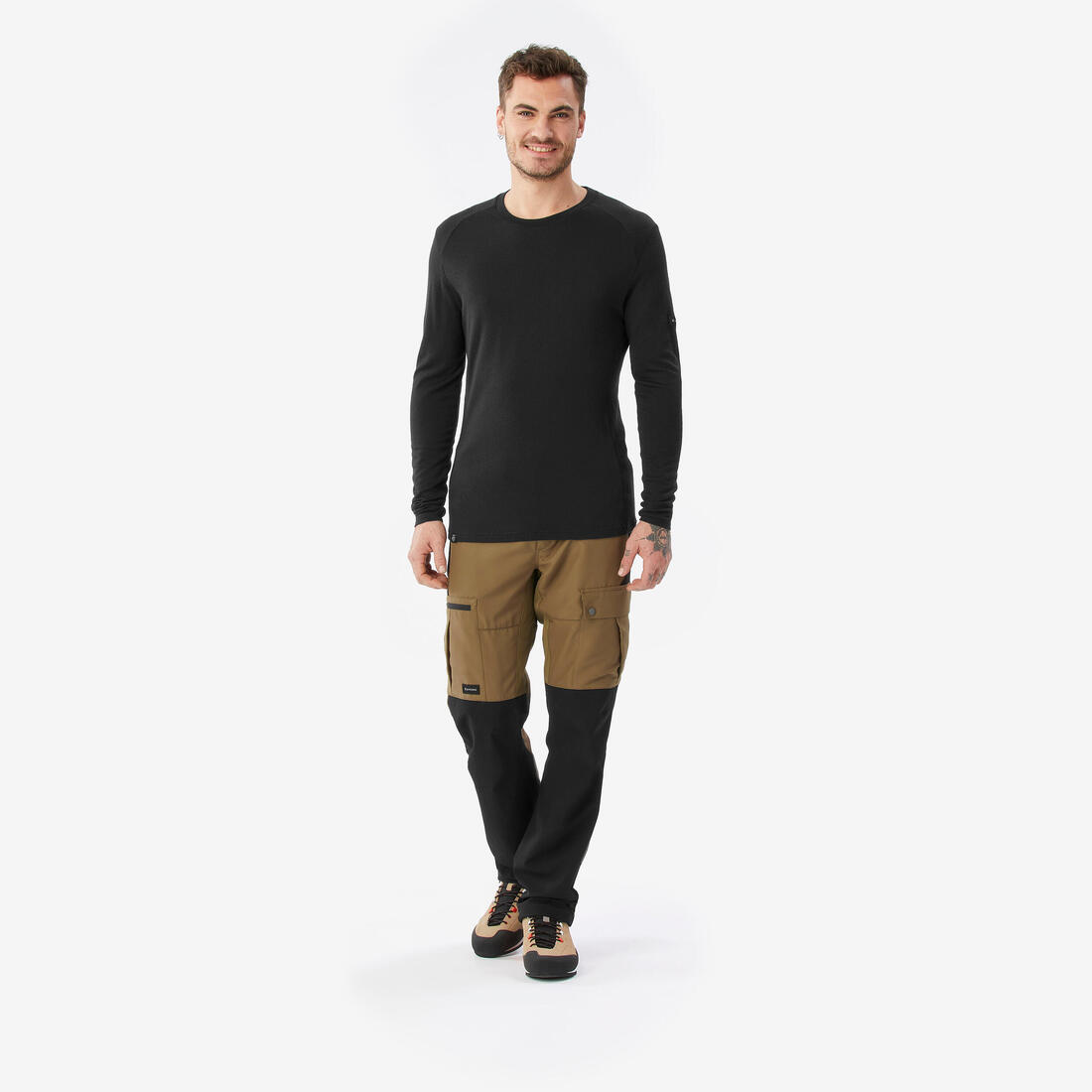 T-shirt 100% laine mérinos manche longue - mt500 - homme