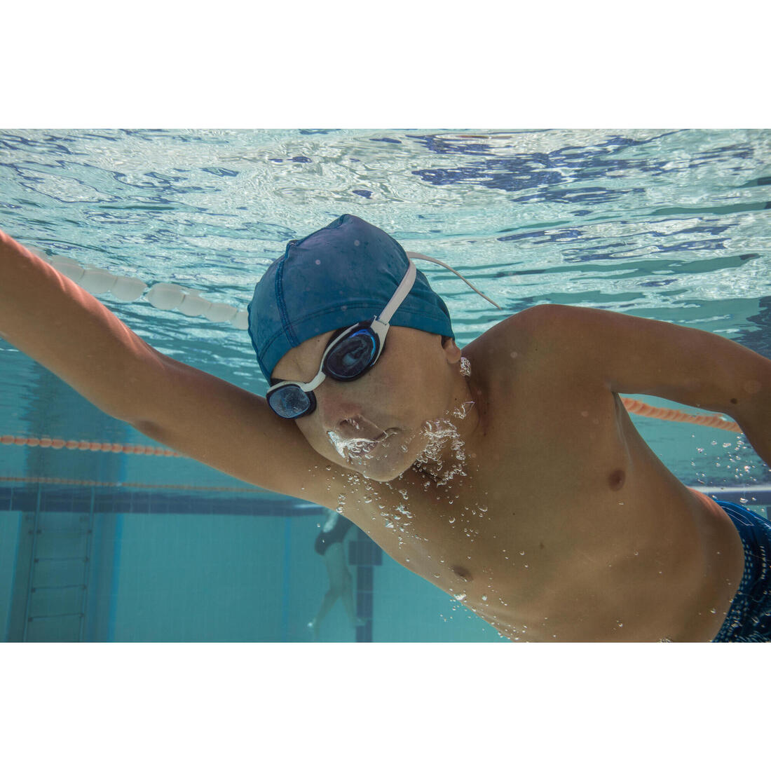 Bonnet de bain en maille enduite taille M, bleu