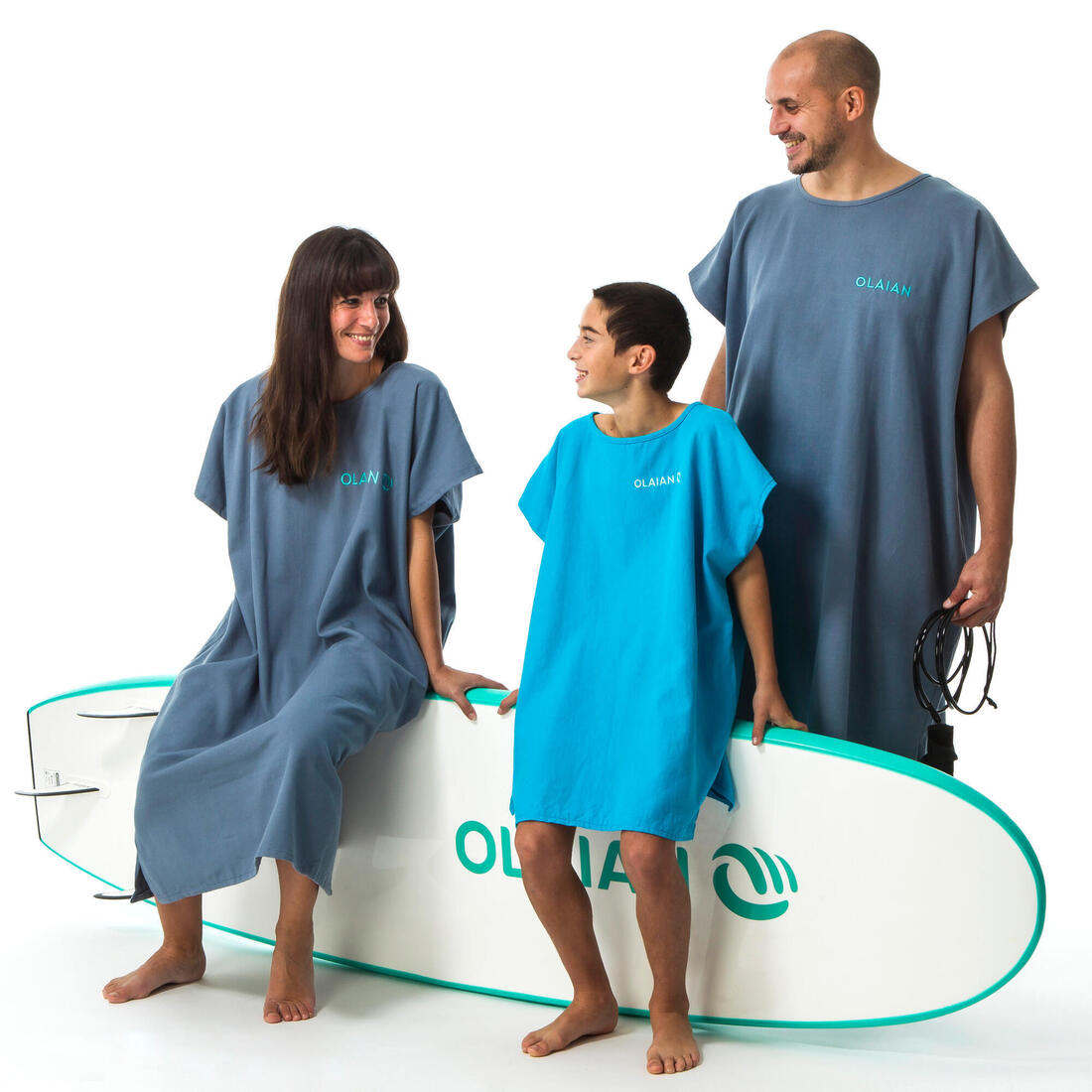 Poncho surf Adulte - 100 gris chiné