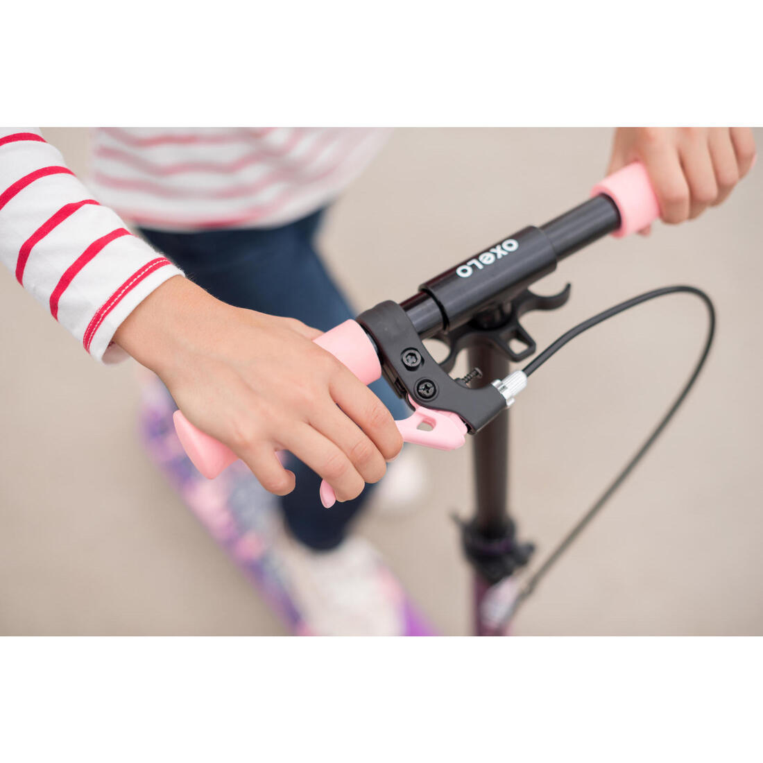 Trottinette enfant mid5 avec frein au guidon et suspension violette