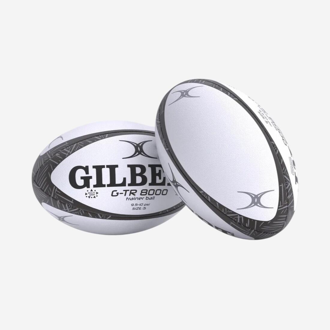 Ballon de rugby Taille 5 - G-TR8000 blanc et noir