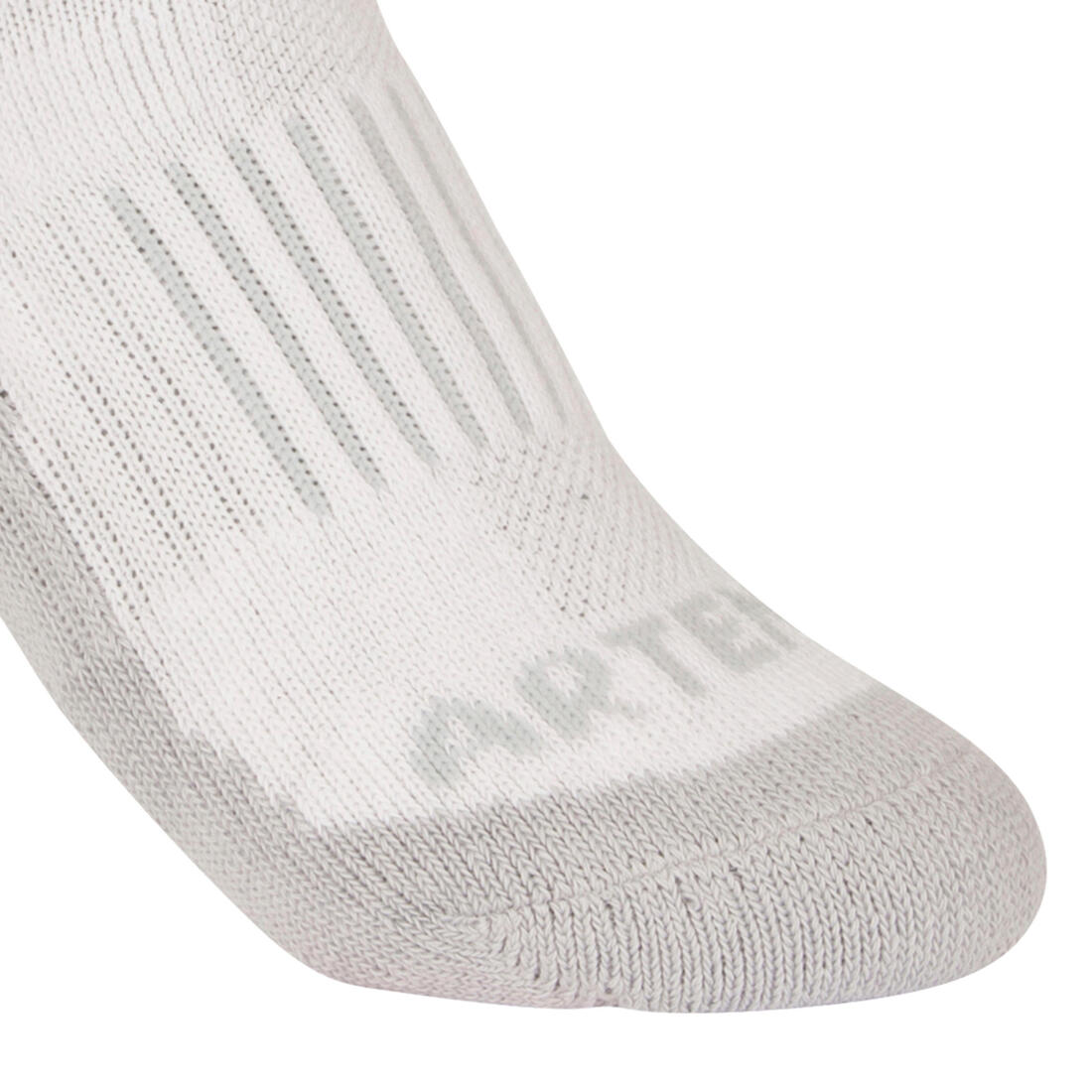 CHAUSSETTES DE SPORT ENFANT HAUTES RS 500 NOIR BLANC GRIS LOT DE 3