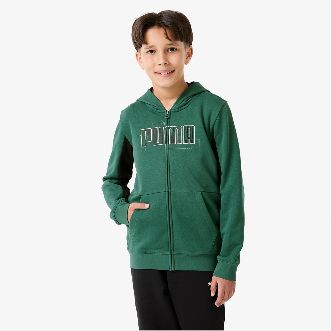 Ensemble de survêtement zippé enfant, vert et noir