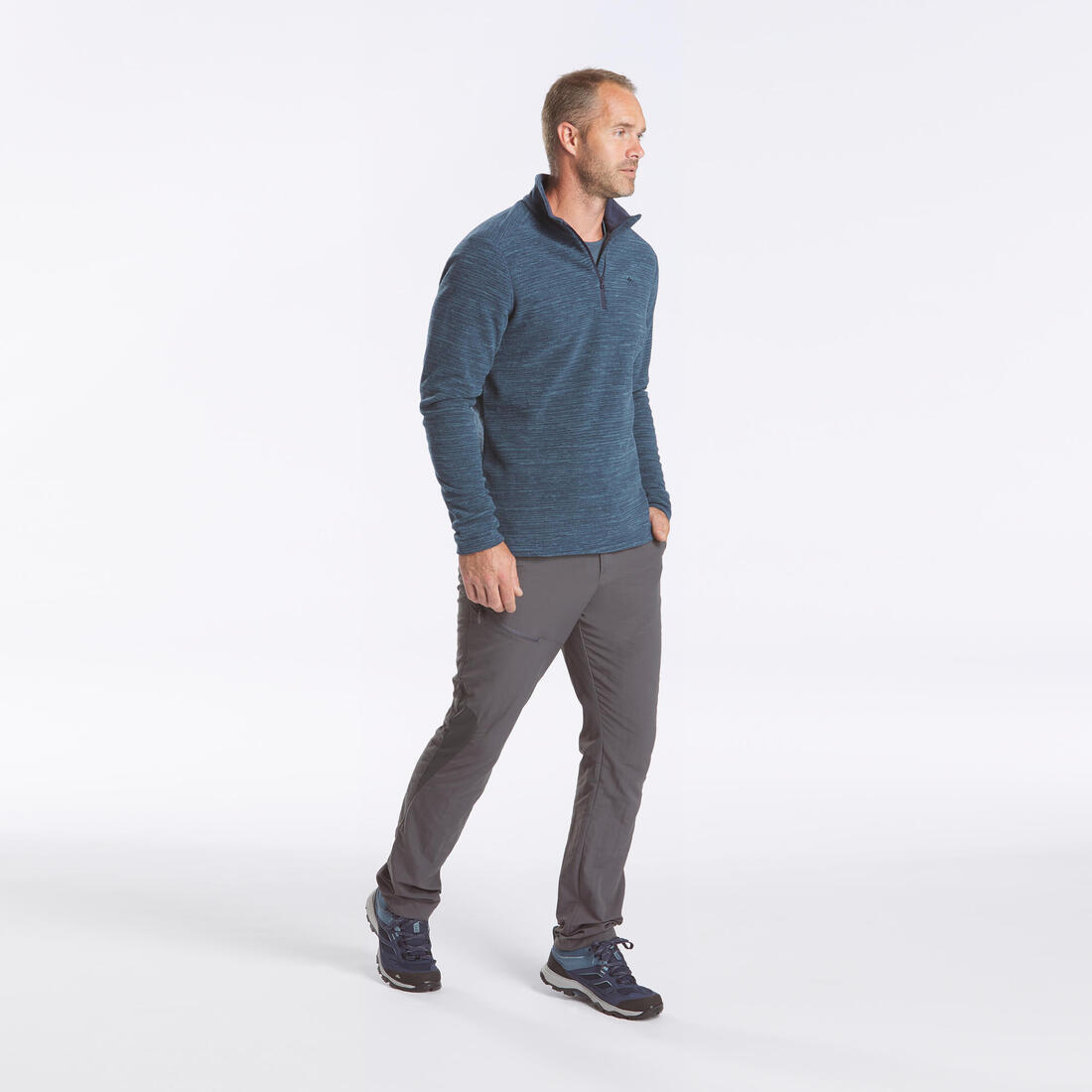 Polaire de randonnée montagne homme, MH100 demi zip