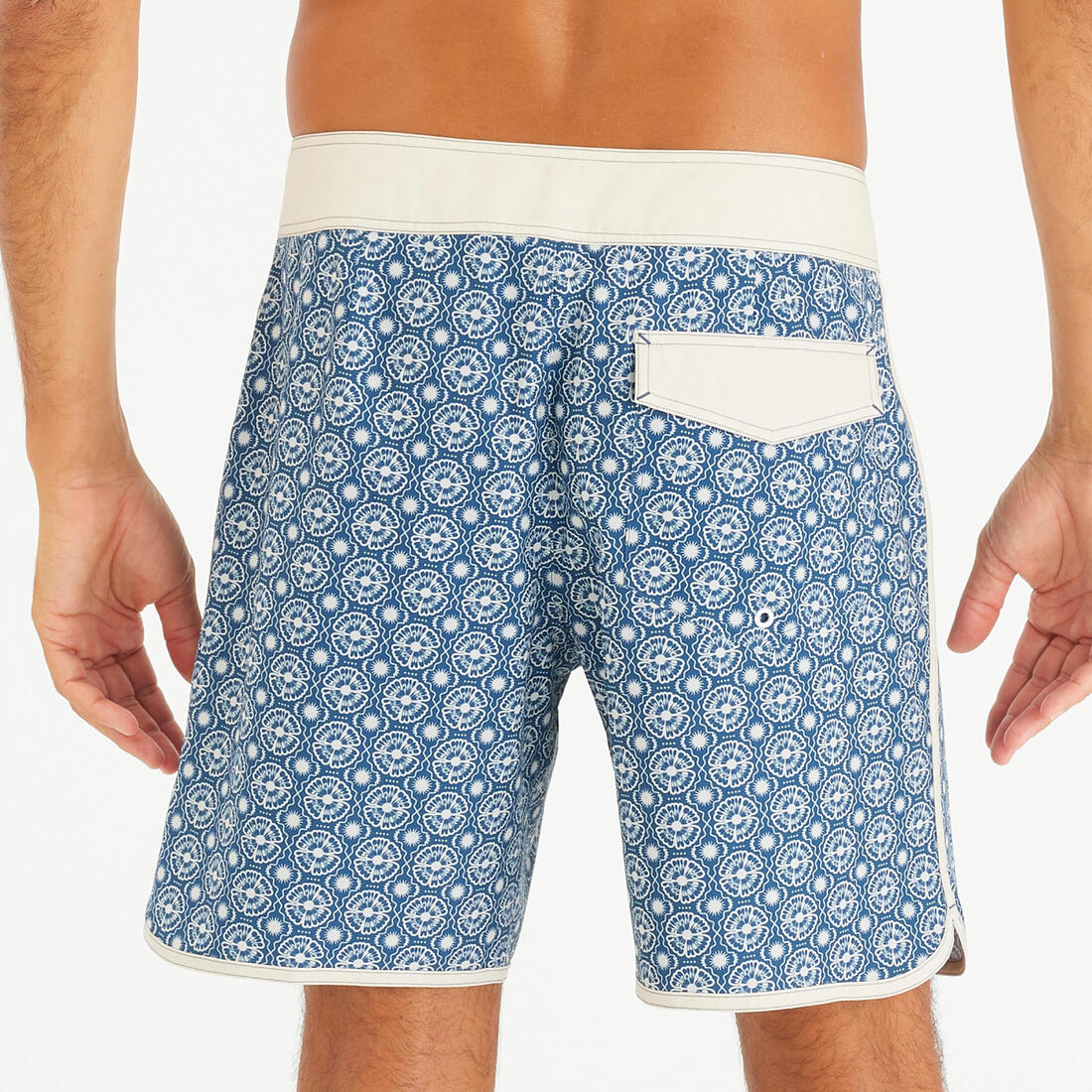 Boardshort surf short de bain surf mi-long 18" homme, 500 Marin