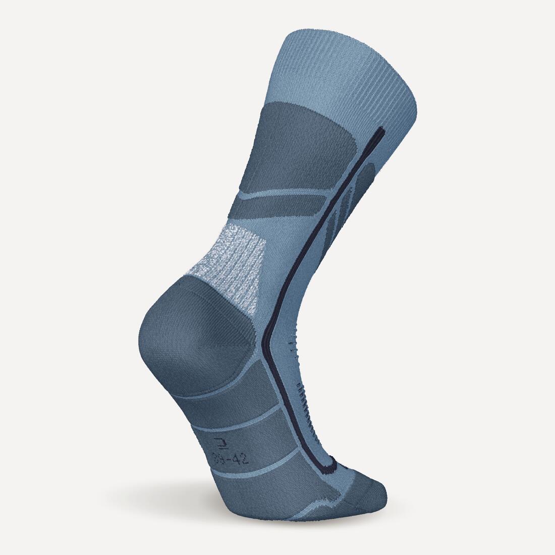 Chaussettes chaudes de randonnée enfant (lot 2 paires) SH500 bleu et