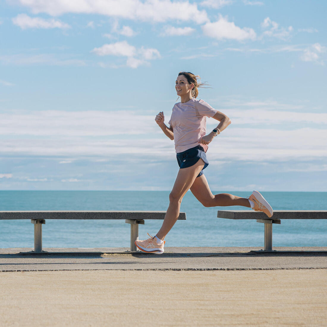 Chaussure de running Femme, Asics Gel-Ziruss abricot et