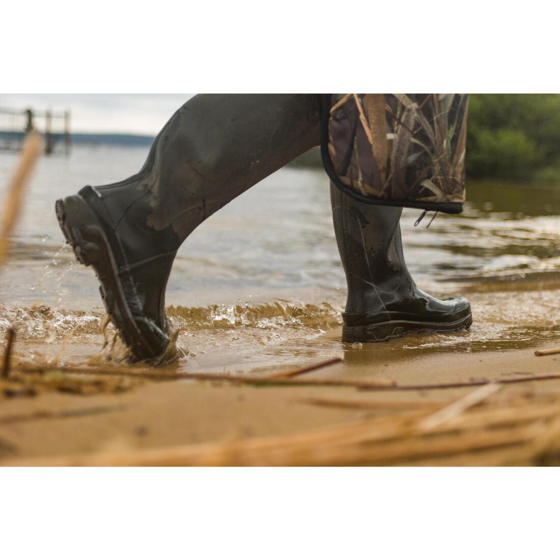 BOTTES CHASSE CAOUTCHOUC HOMME 500 VERTES