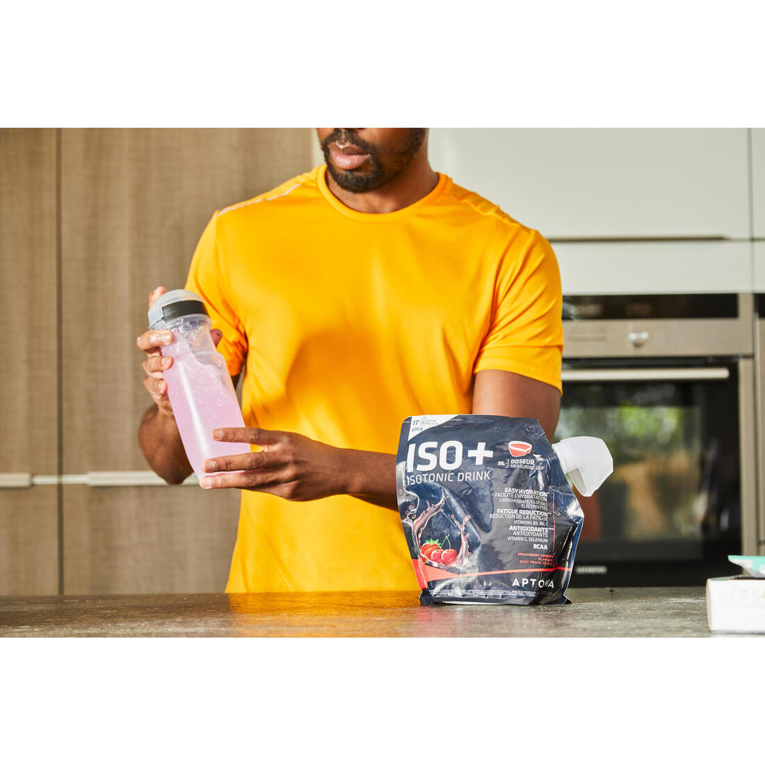 Boisson isotonique en poudre + de 3h fraise cerise, ISO+ 650g