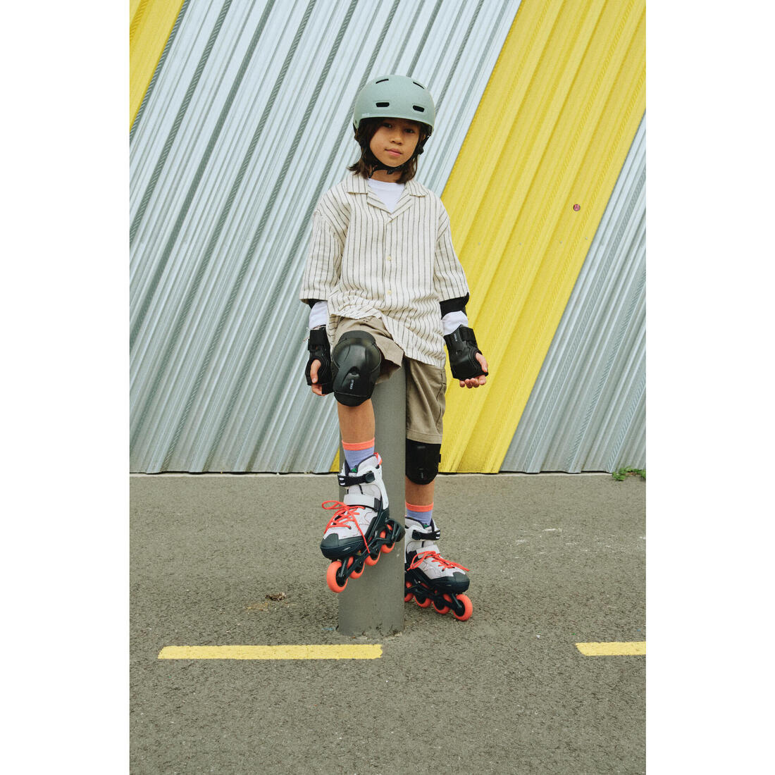 Set 3x2 protections roller trottinette skate enfant PLAY