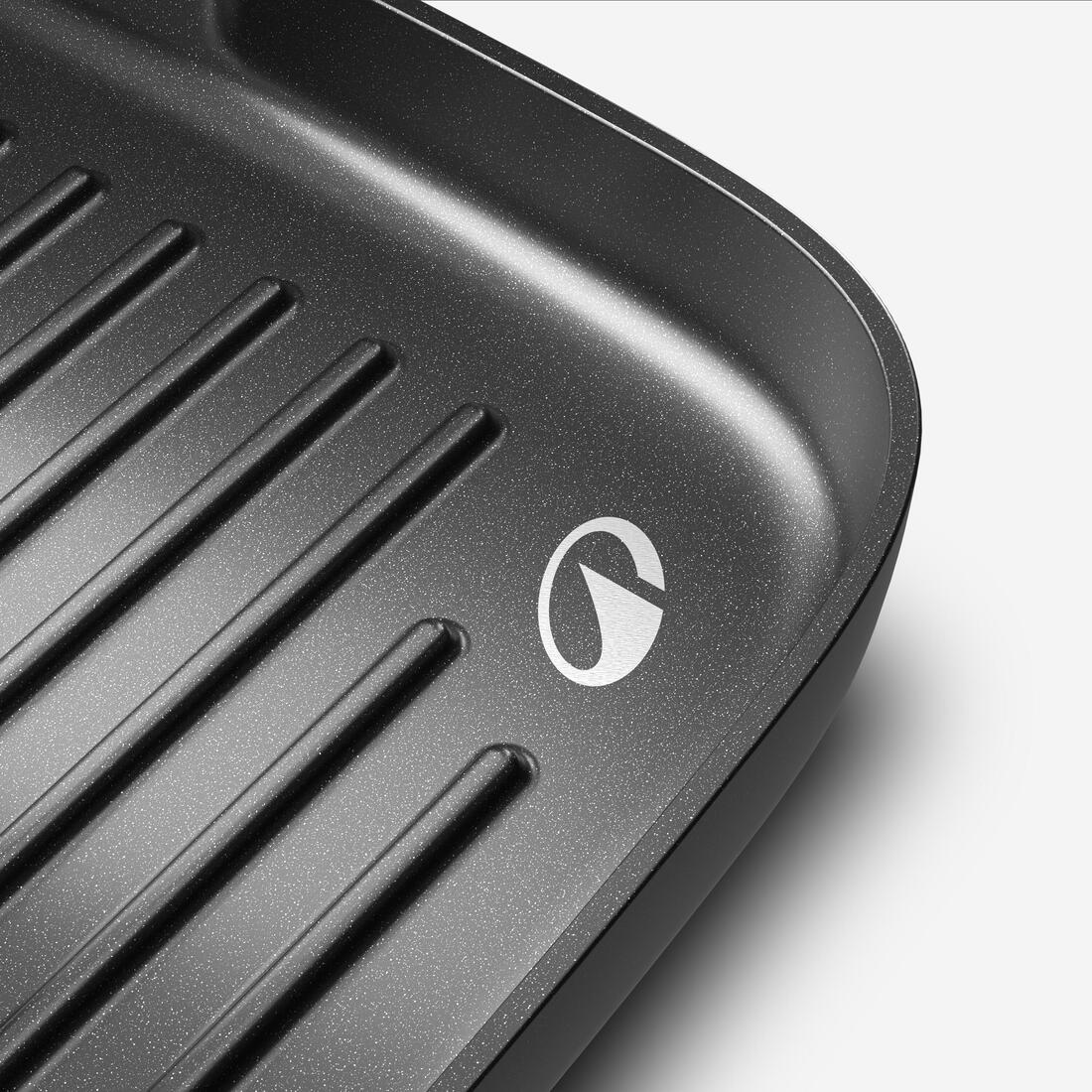 Poêle grill 900 anti-adhésif de camping avec poignée repliable, 25cm x 25cm