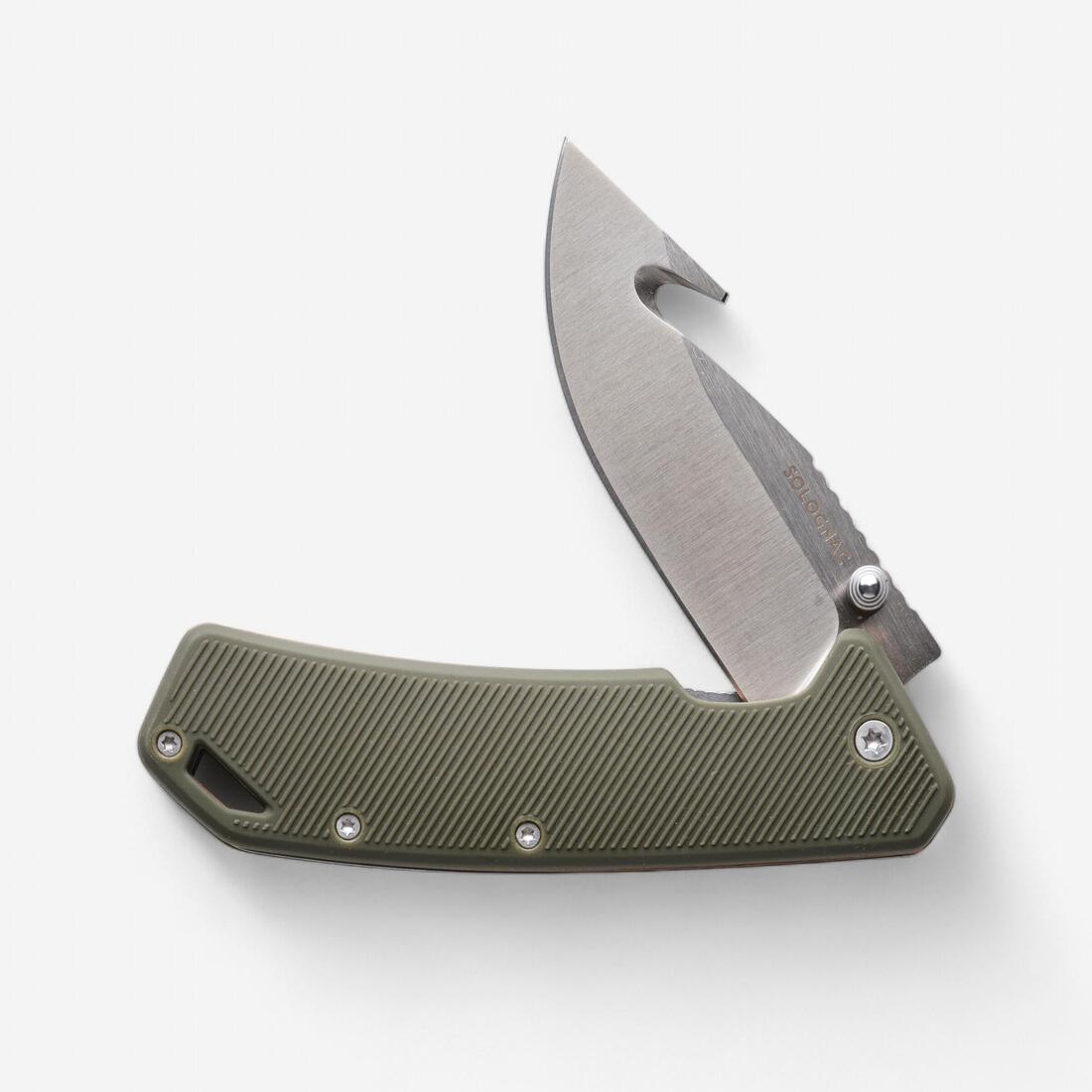 Couteau chasse pliant 8 cm Gut hook Vert Axis 80