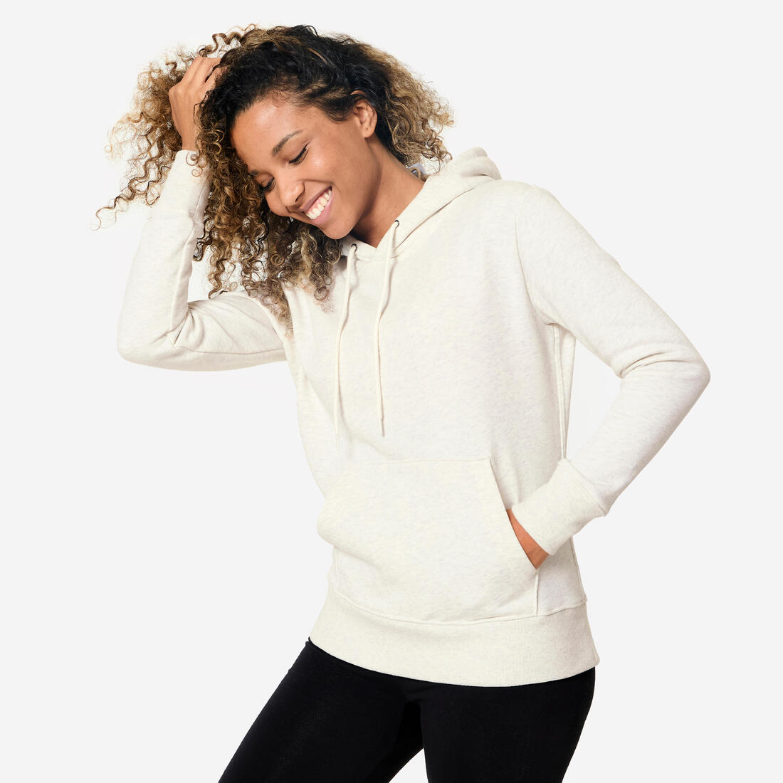 Sweat à capuche en coton fitness femme