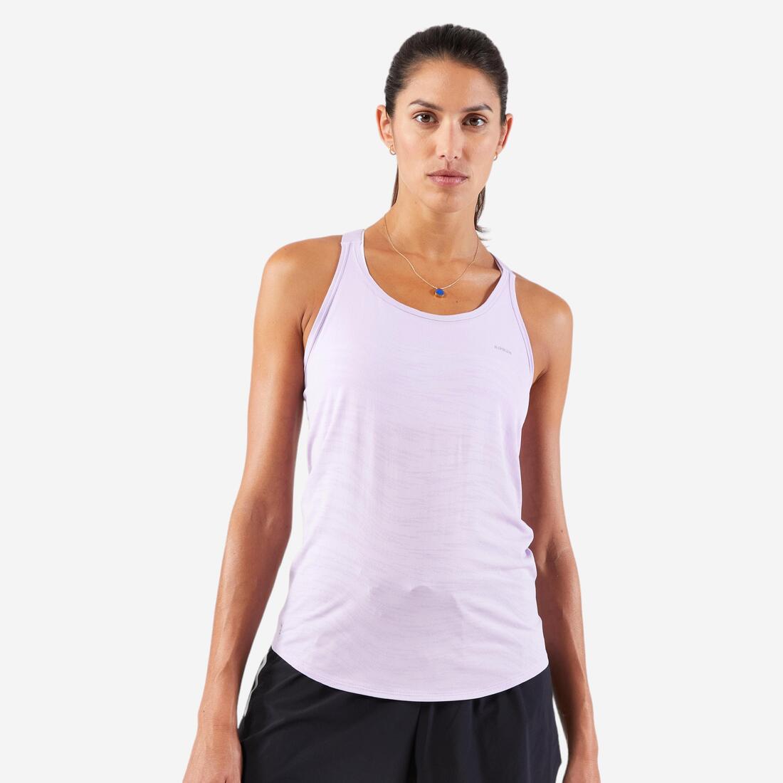 Débardeur running sans couture femme - kiprun run 500 confort lavande