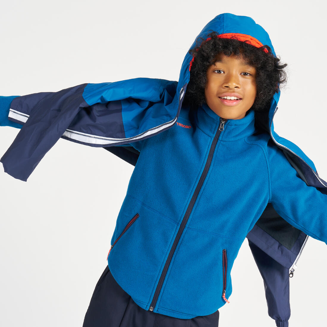 Veste imperméable et coupe vent de voile enfant, 100 navy