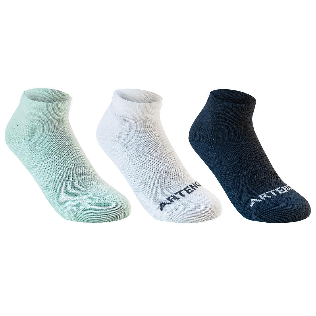 CHAUSSETTES DE SPORT ENFANT MI-HAUTES RS 160 MARINE LOT DE 3