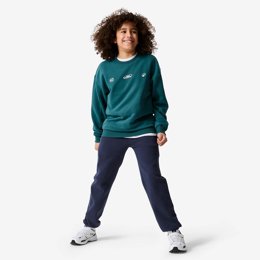Sweat col rond imprimé en molleton chaud enfant