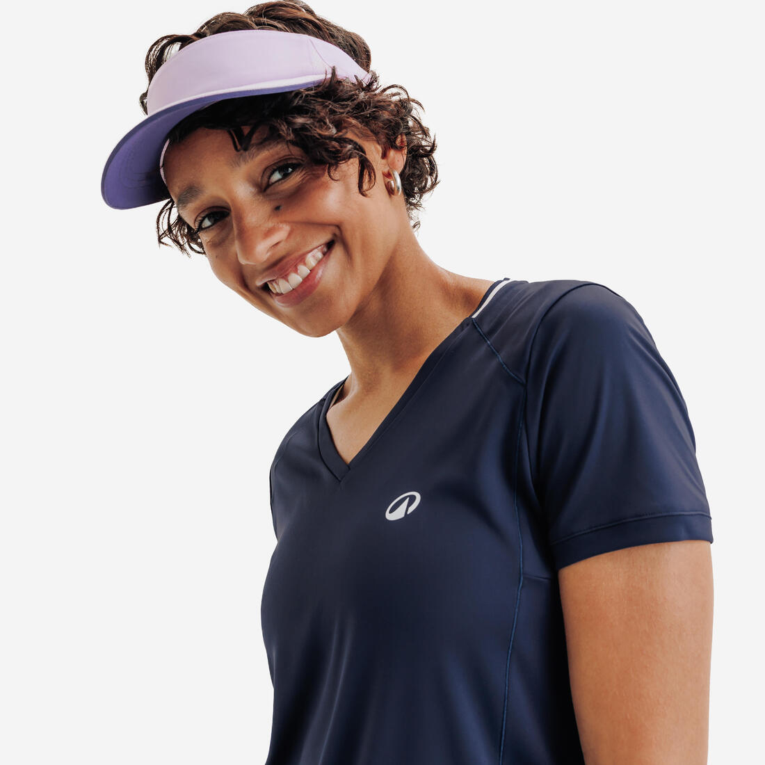 T-shirt de tennis respirant col V femme, Dry