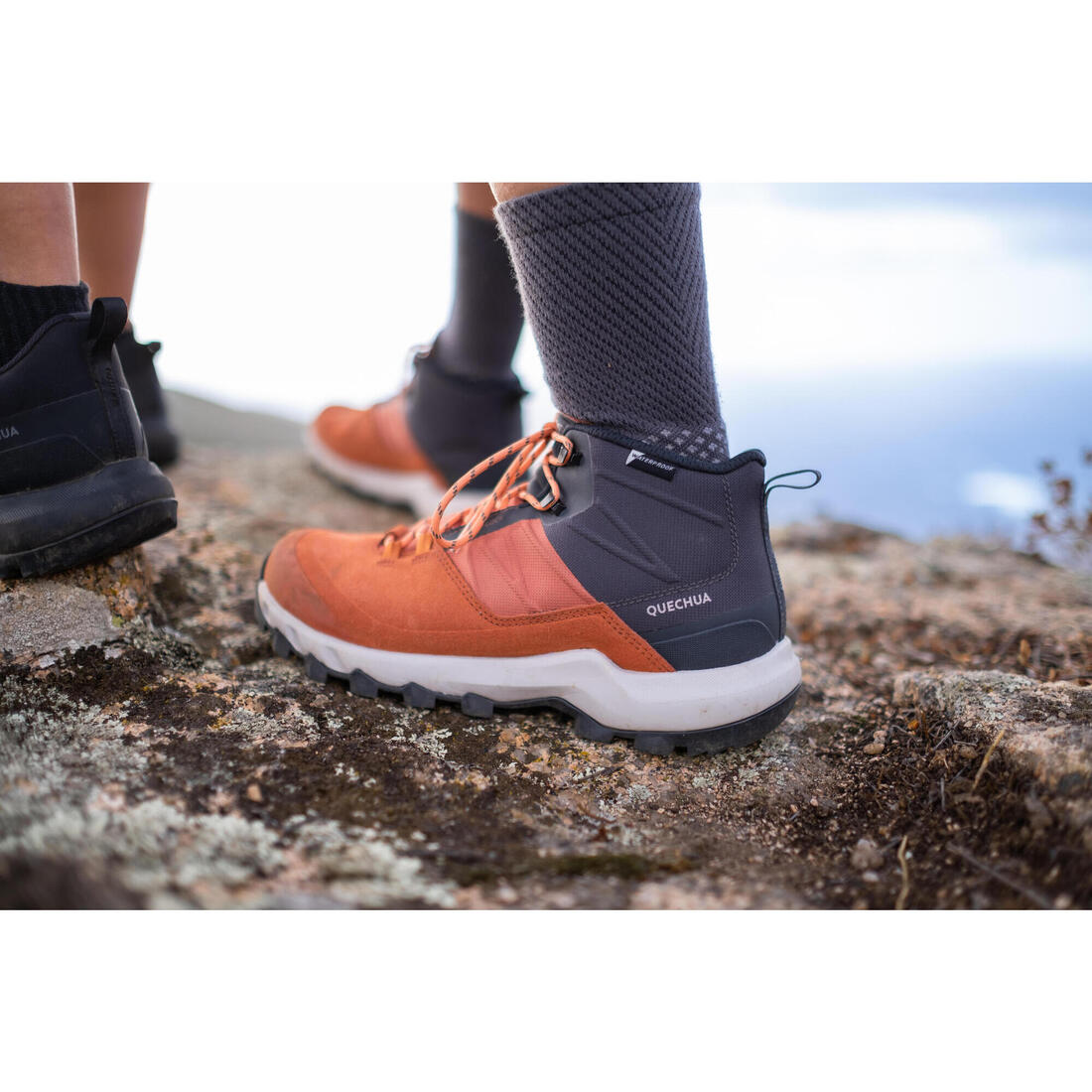 Chaussures imperméables de randonnée montagne - mh500 mid - femme