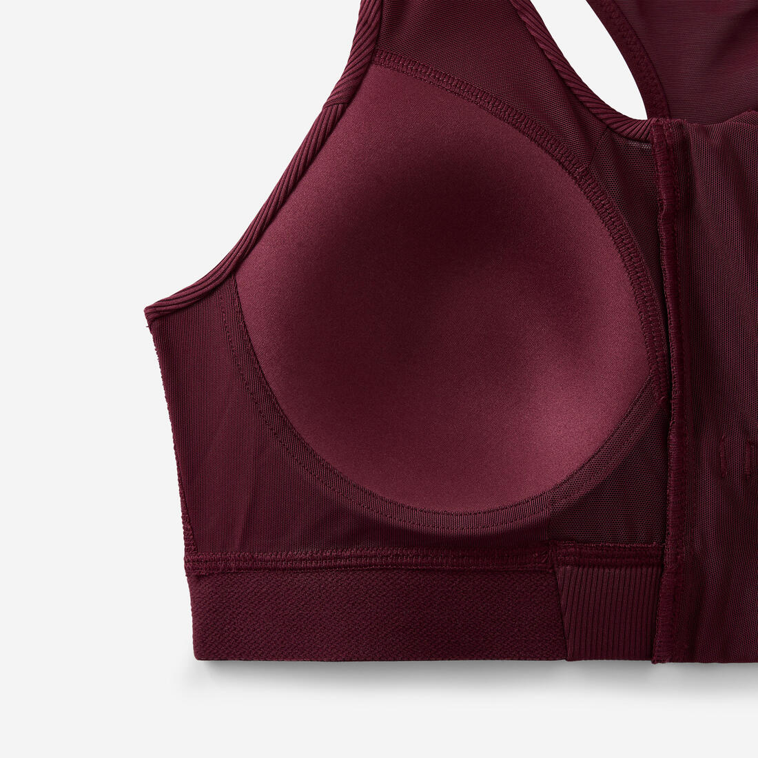 Brassière côtelée zippée maintien modéré Femme