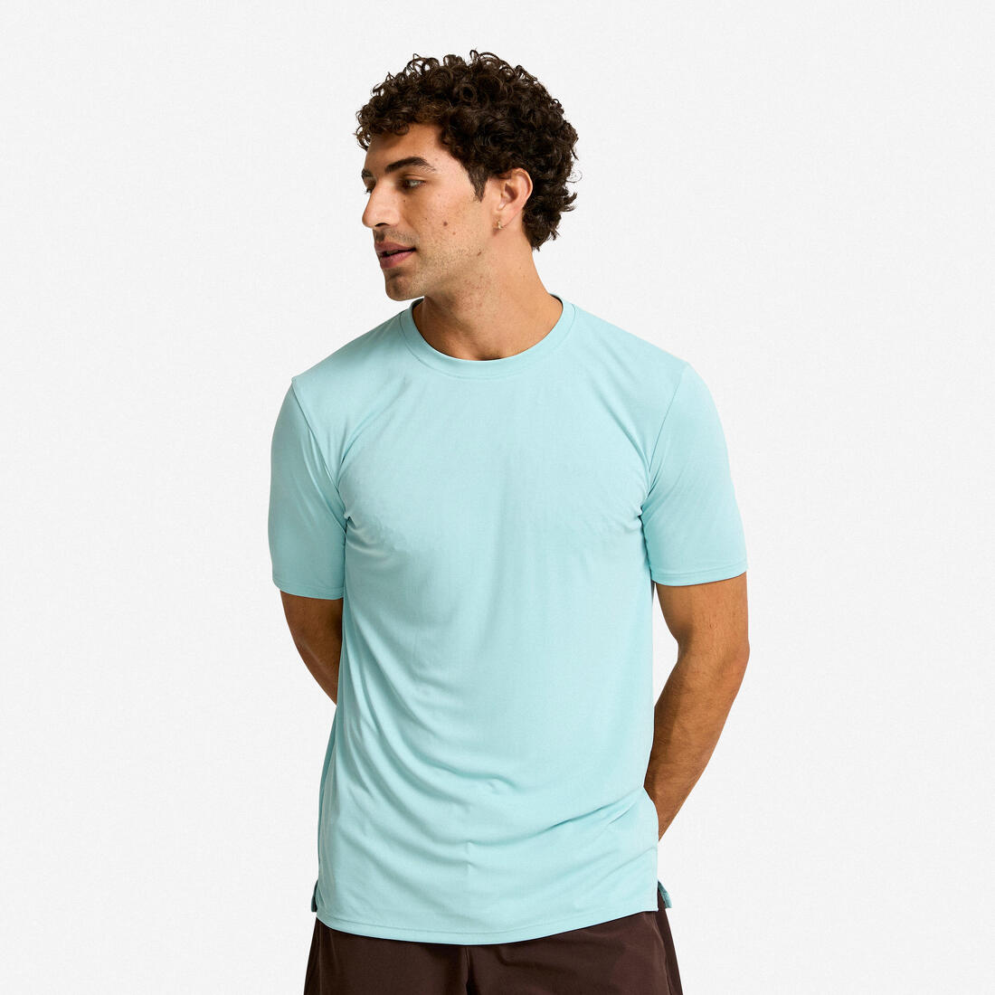 T-shirt de fitness manches courtes respirant col rond homme