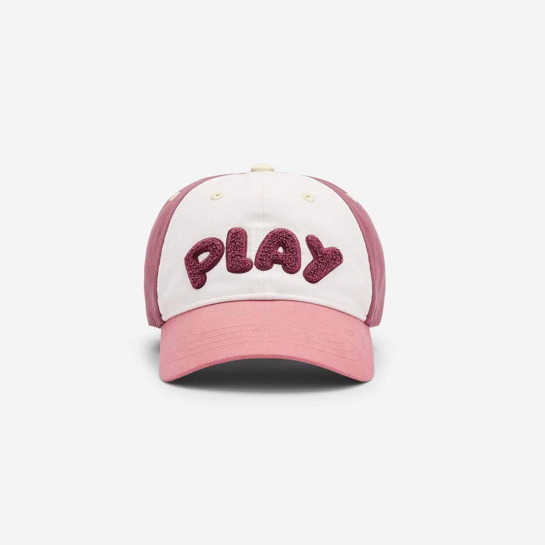 Casquette multisport ajustable bébé mixte, Rose blanc terracotta