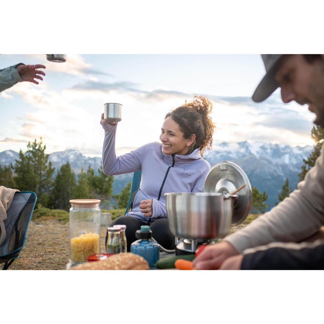 Faitout feu de camp pour 4 personnes en camping - acier inoxydable - 3 litres