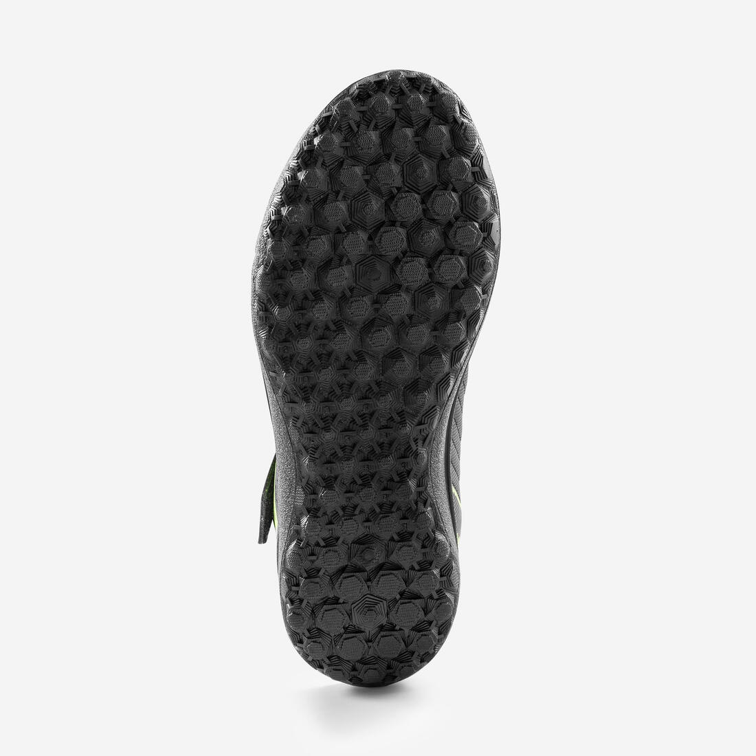 Chaussures de football enfant a scratch 100 easy turf tf noir et jaune