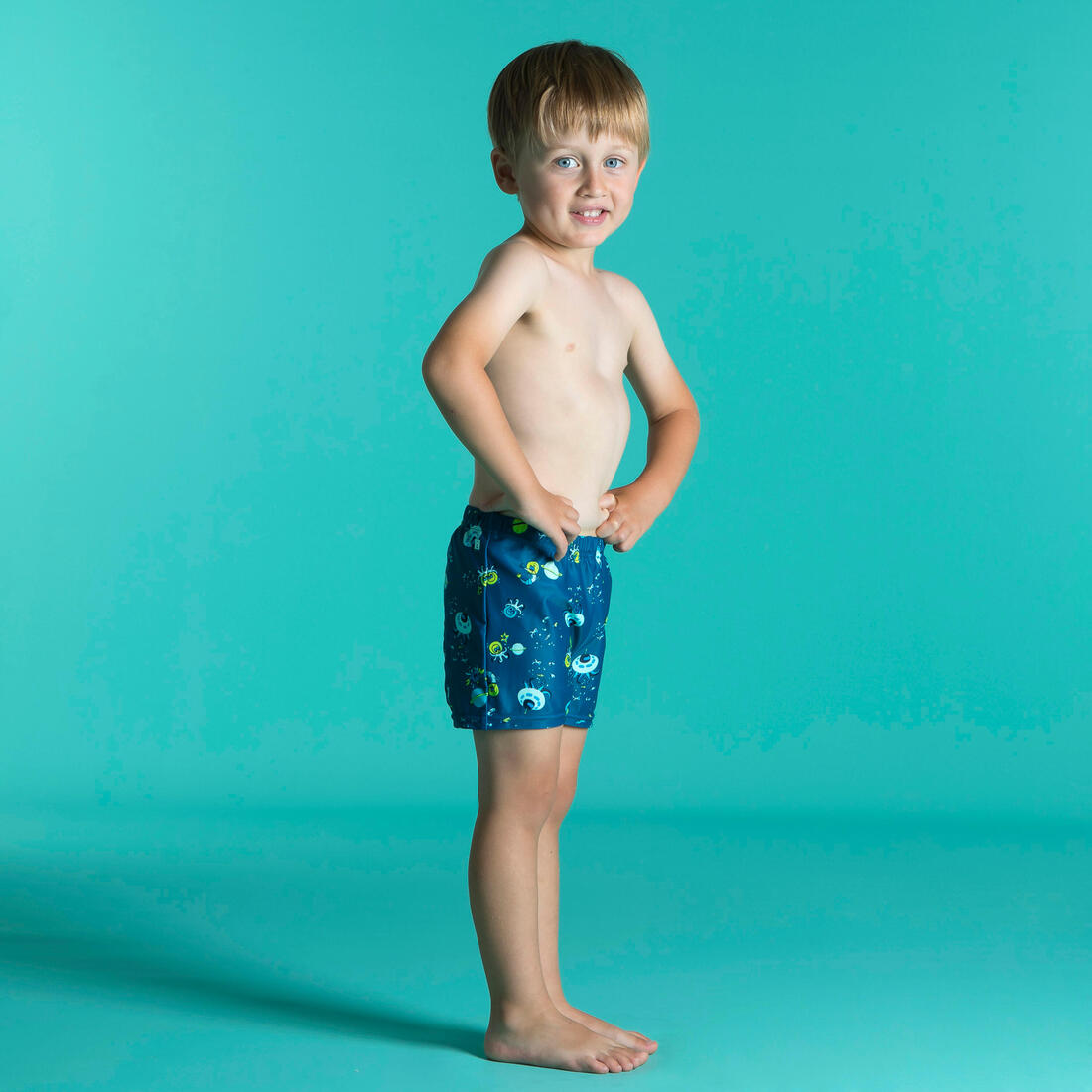 Boxer-couche de bain lavable bleu imprimé