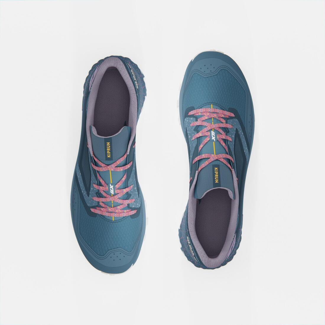 Chaussures de Trail Running Femme, Kiprun XT8 Vert Jaune