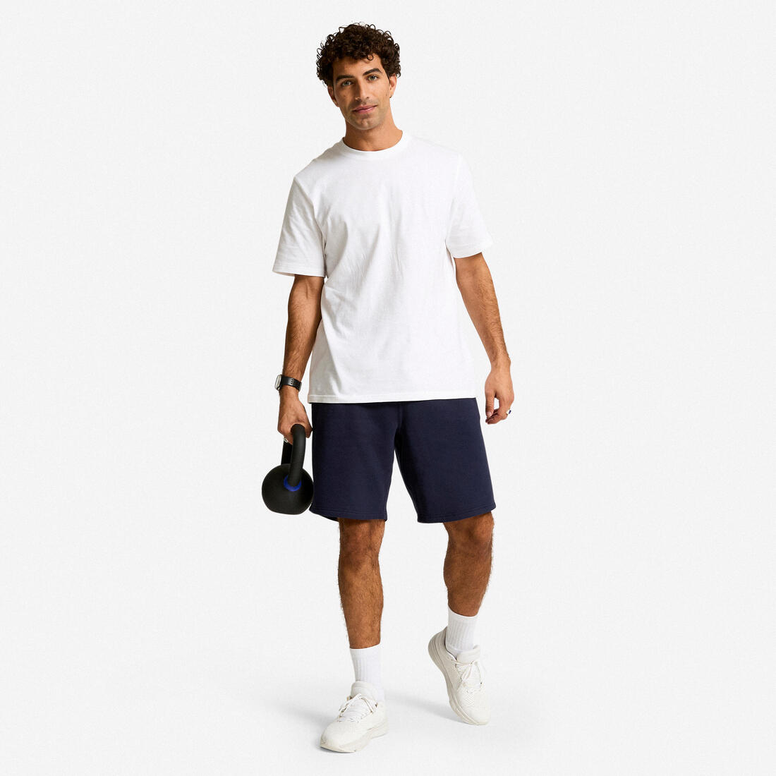 Short de fitness en molleton avec poches homme