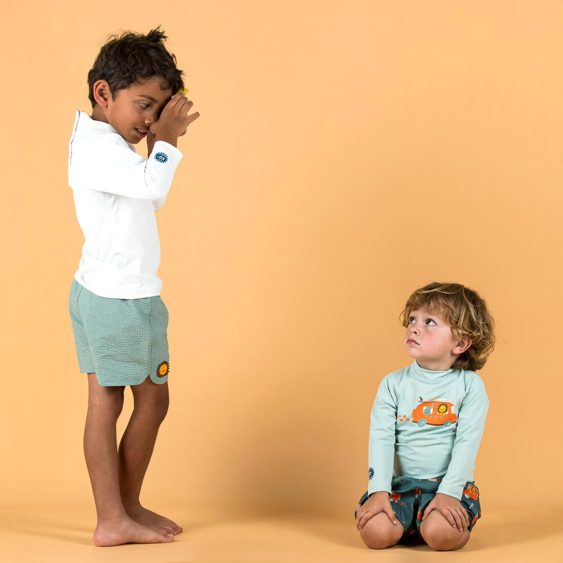 T-shirt anti uv bébé manches longues imprimé savane
