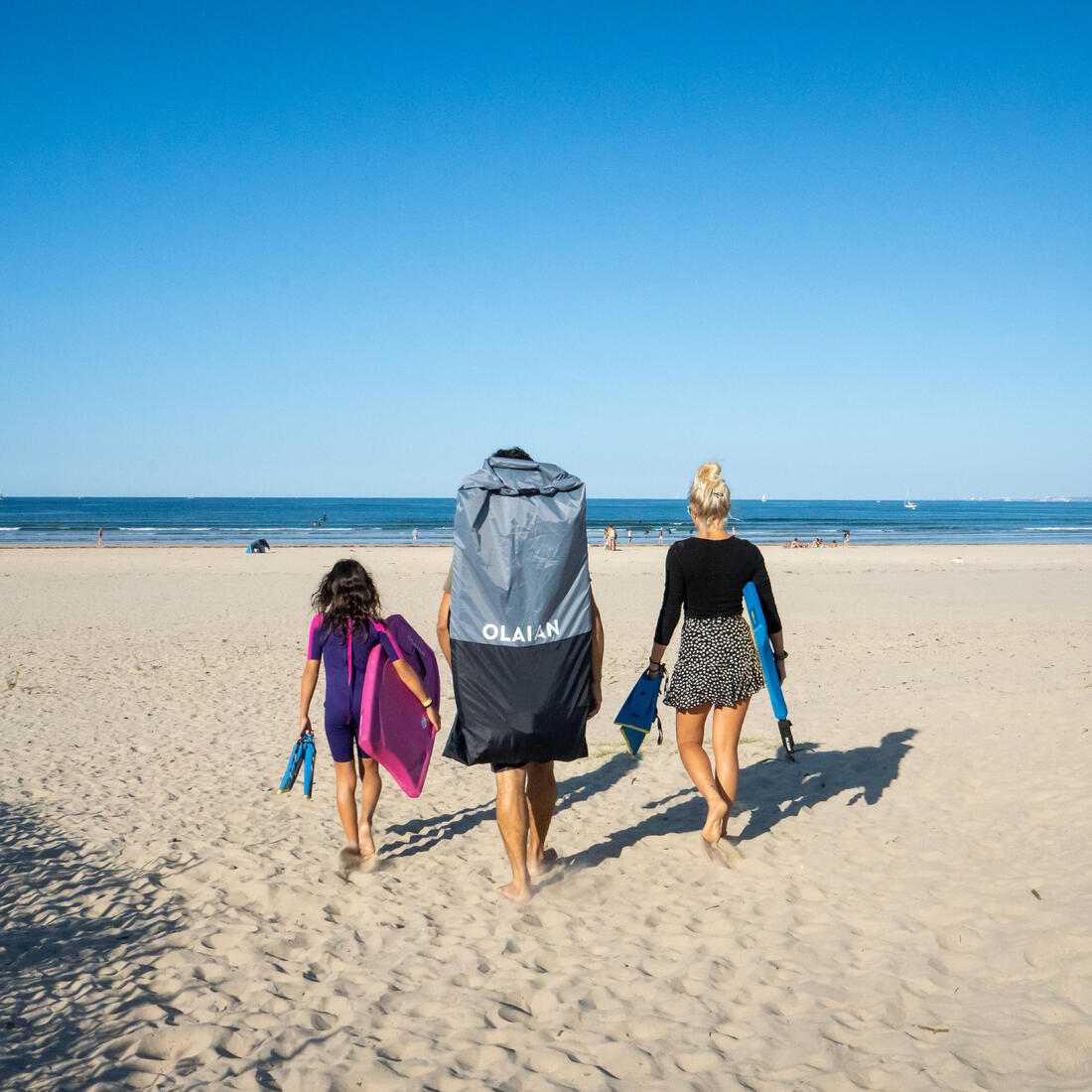 Bodyboard 100 junior bleu jaune avec leash poignet Taille 36''