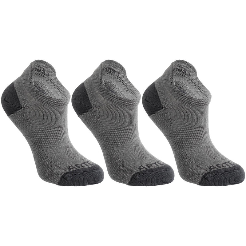 CHAUSSETTES TENNIS ENFANT BASSES ARTENGO RS 160 GRIS LOT DE 3