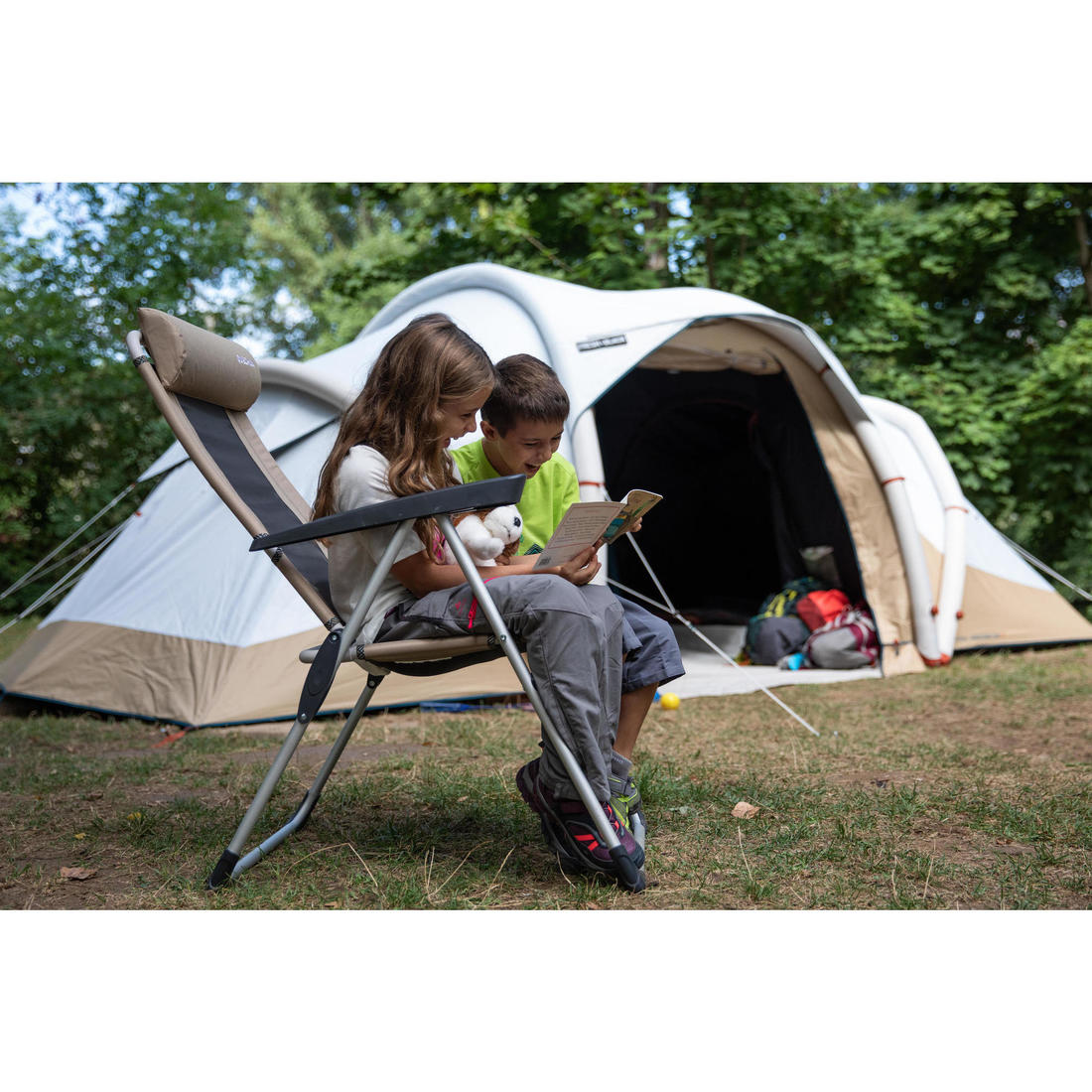Tente de camping gonflable 4 places 2 chambres, Fresh & Black, Air Seconds 4.2
