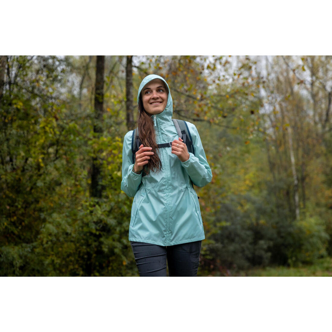 Veste coupe vent et déperlante de randonnée - Raincut Full Zip - Femme