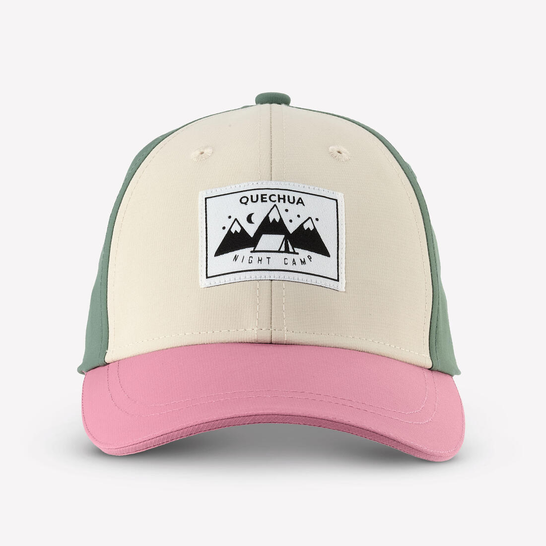 Casquette de randonnée enfant, MH100 kid beige bleue