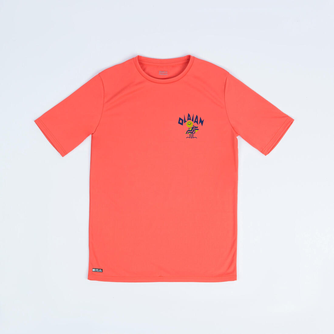 T-shirt anti UV manches courtes surf Junior - 100 blanc noir skate